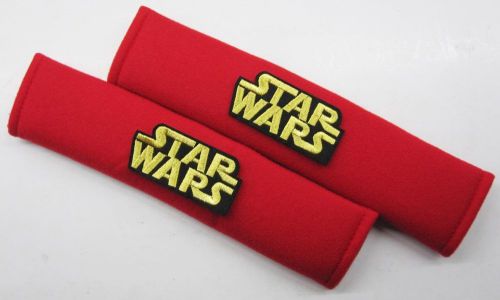 1 pair x car comfortable seat belt shoulder pads cover / star wars logo red