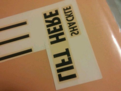 Vintage drag water decal underline (black) 3 ,  &#034;lift here&#034; and &#034;shackle&#034;