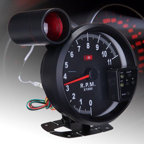 5&#034; rpm auto car 11000k tachometer tacho meter 7 color led shift light gauge