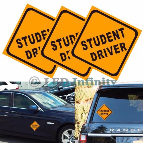 Xotic tech 3x student driver reflective vehicle 7.8&#034;x 7.8&#034;safety caution signs