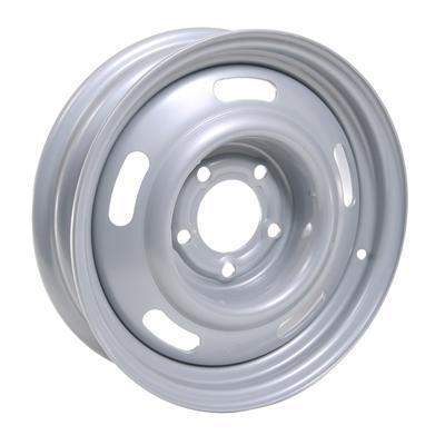 Summit racing 55 series silver rally wheel 15"x4" 5x4.75" bc