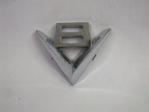 Vintage chrome 1951 1952 1953 ford v8 emblem 1ba-16237 nice