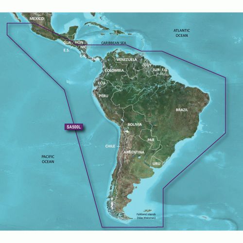 New garmin 010-c1067-20 bluechart g2 - hxsa500l - south america -