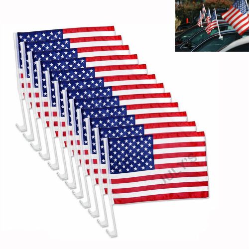 12pcs us american patriotic car truck window clip usa flag 18&#039;&#039; x 12&#039;&#039; wholesale