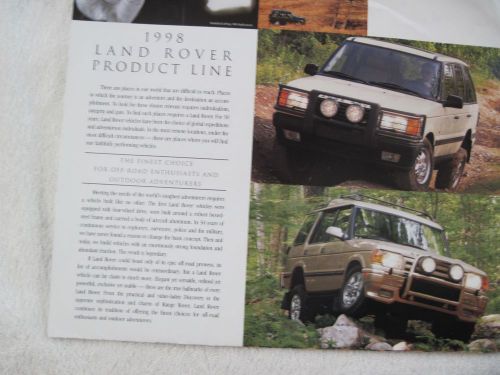 1998 land rover product line-large foldout brochure crisp, clean