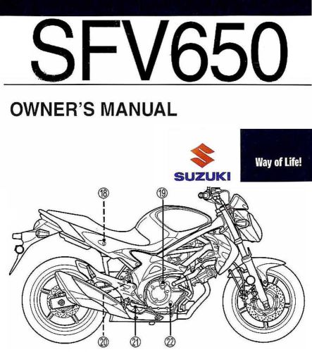 2009 suzuki sfv650 gladius 650 motorcycle owners manual -svf 650-suzuki-sfv650