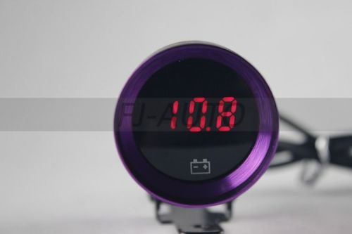 New purple 37mm micro red digita volt voltage  auto gauge/meter