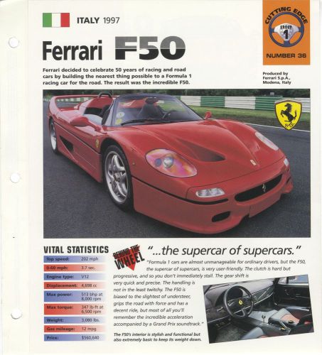 Ferrari f50 collector brochure specs 1997 group 1, no 36