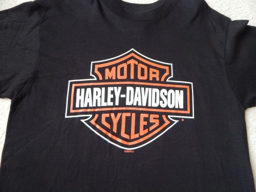 Nwot mens harley davidson t-shirt lg black oversized classic bar/shield logo