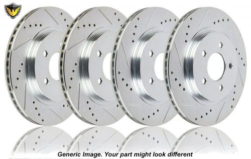 New complete set performance slotted and drilled front &amp; rear disc brake rotors