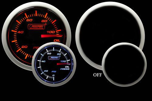 Oil pressure gauge-electrical-amber/white 52mm prosport