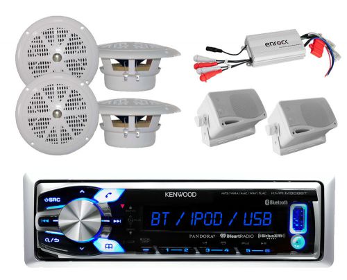 New marine in dash bluetooth aux radio, 800w amplifier + 4 round &amp;2 box speakers