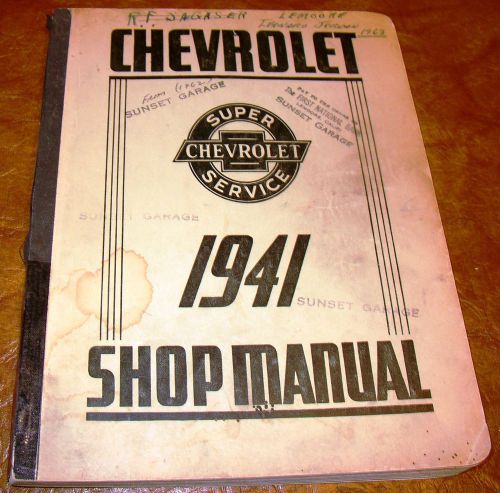 1941 41 chevy chevrolet car service shop manual deluxe super