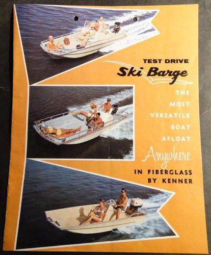 Vintage kenner boat company ski barge boat sales brochure 8 pages  (408)