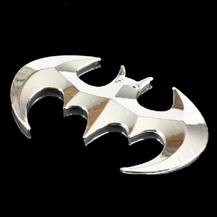 Hot sell cool fashion 3d emblem silver batman metal car stickers free shipping