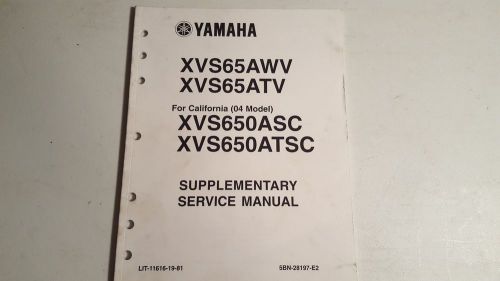 Yamaha xvs65awv xvs650asc supplementary service manual lit-11616-19-81