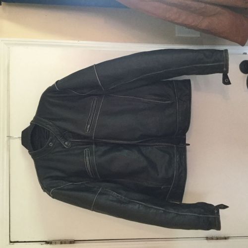 Black leather motorcylce jacket