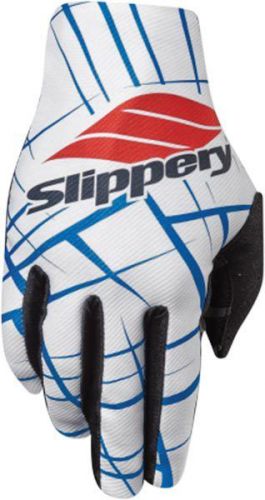 Slippery mens flex lite watercraft jetski gloves-white/blue-xs