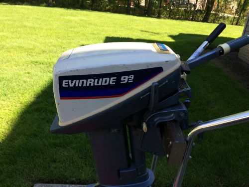 1980 evinrude 9.9 hp boat outboard motor #10524c stand fuel tank great condition