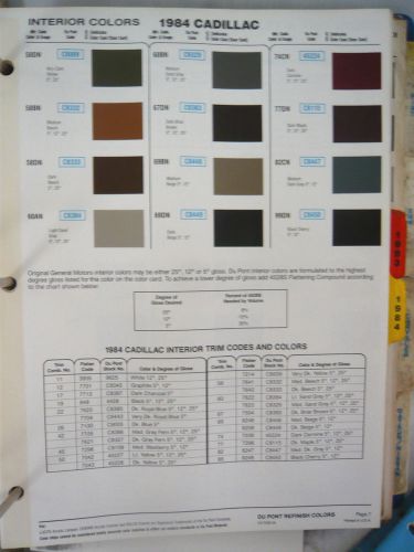 1984 cadillac color chips world color sheet dupont refinish 84 chevy gmc truck