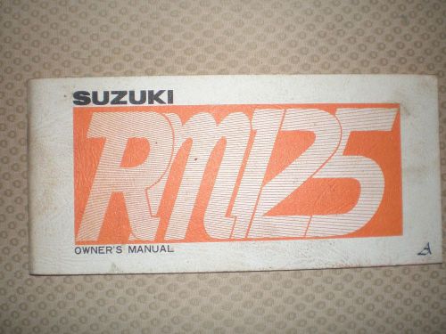 Suzuki rm125 owners manual