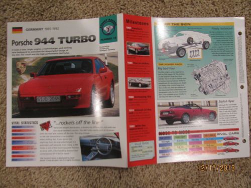 ★★ porsche 944 turbo- collector brochure specs info 1985 - 1992 ★★