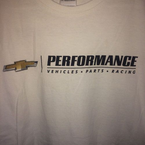 Chevrolet chevy performance vehicles parts racing white shirt xl