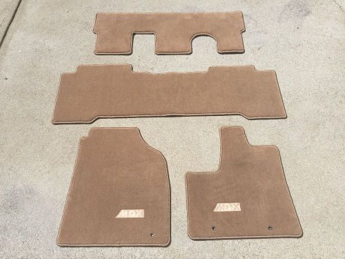 Genuine oem 2003 acura mdx saddle/tan/beige carpet floor mats used 7 days only