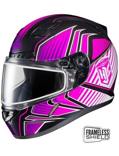 Hjc cl-17 redline snow helmet w/frameless dual lens shield pink/black
