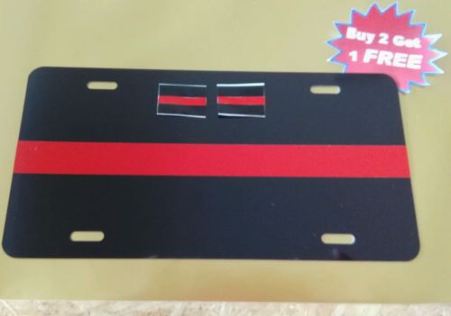 Thin red line fire fighter reflective fire department fire license plate tag