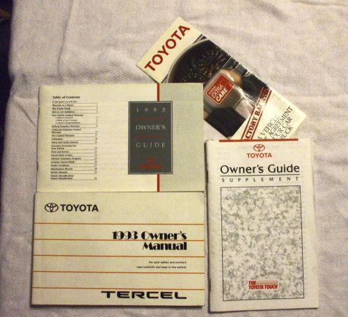 1993 toyota tercel owners manual guide