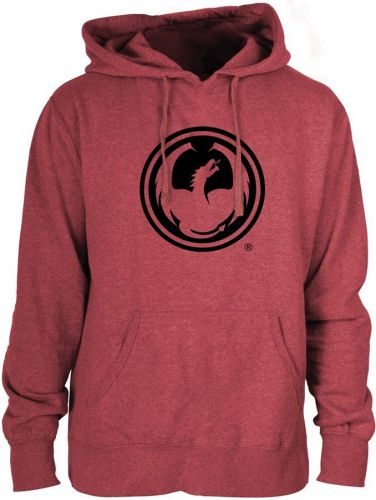 Dragon icon mens pullover hoodie red