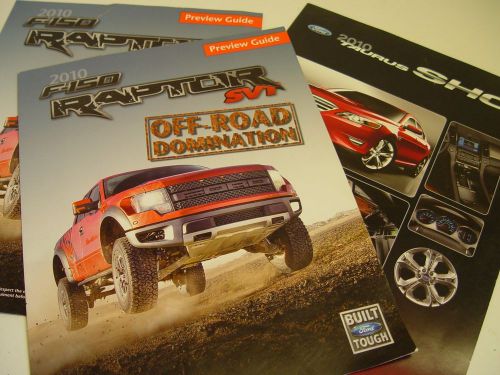 2010 ford raptor svt preview guide set with 2010 taurus sho preview dealer docs