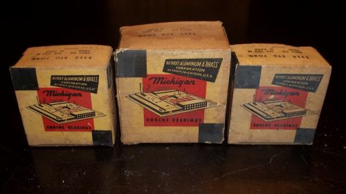 Michigan engine bearings vintage lot of 3 boxes 5357 std ford 5356 cool look