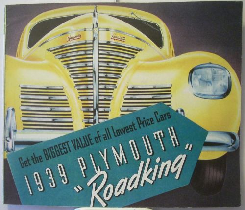 1939 39 plymouth roadking dealer color sales brochure catalog