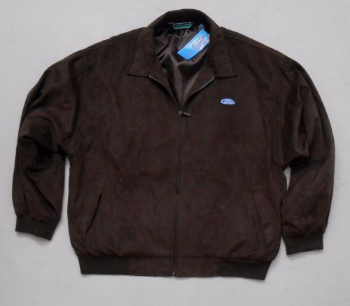 Ford motor co brown sueded drivers jacket 2xl new official license devon &amp; jones