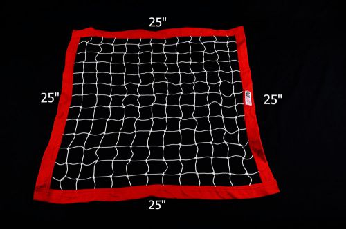 Rjs racing equipment string window net red &amp; white  25&#034; x 25&#034;