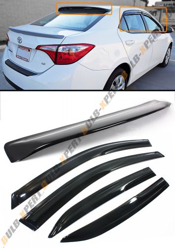 2014-16 toyota corolla mugen 3d wavy style window visor + rear roof visor combo