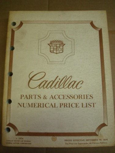 74 cadillac parts accessories numerical parts list sedan deville eldorado manual