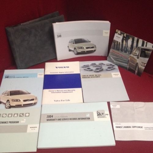 2004 volvo s40 owners manual with warranty guide and case