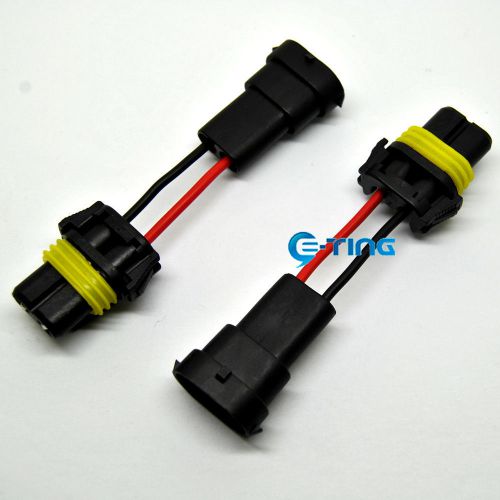 2x h11 to 9006 9005 bulb model convert pigtail harness sockets plug &amp; play