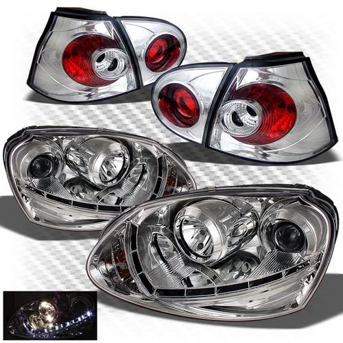 (hid only) 06-09 rabbit drl led projector headlights + altezza style tail lights