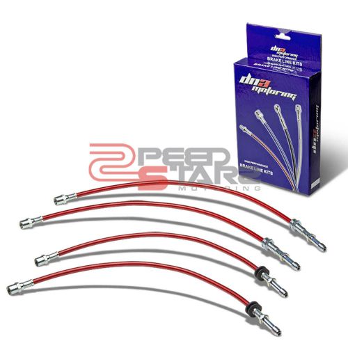 For e46 3-series red pvc coat stainless steel hose brake line/cable front+rear