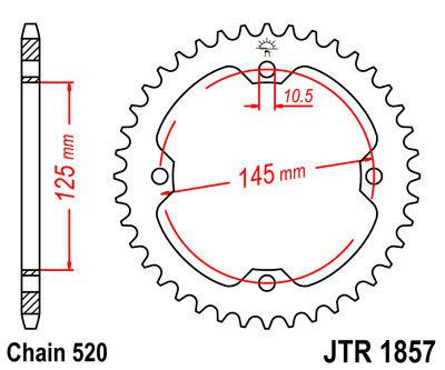 Jt rear sprocket fits yamaha yfz 350 banshee 1987-88 38t