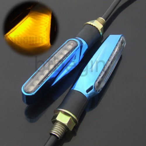 2x motorcycle universal blue turn signal led light indicator blinker amber light