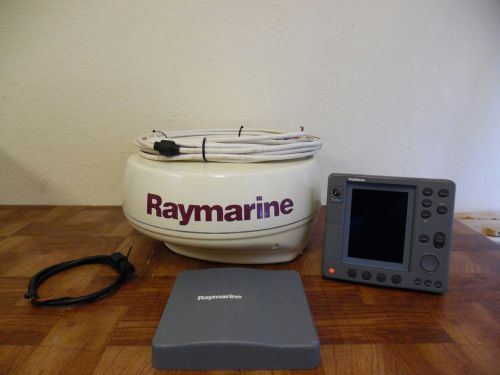 Raymarine color rl70c 2kw marine radar system w/cables - great shape
