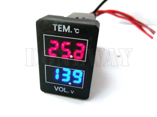 Dual led digital voltage voltmeter temperature meter for toyota 32mmx23mm