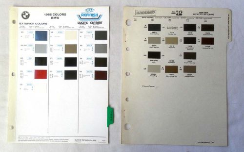 1986 bmw dupont and ppg   color paint chip chart all models original