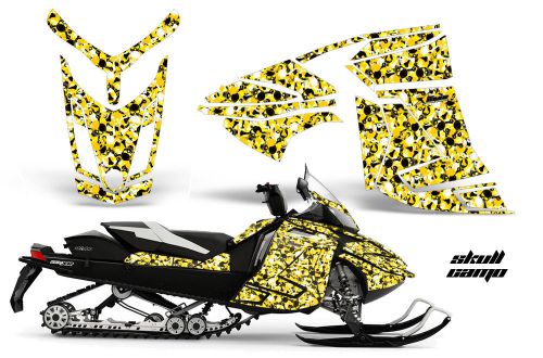 Amr ski-doo rev-xr gsx summit kit snowmobile sled decal wrap 2013 skull camo yel