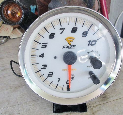 Pre-owned faze tachometer 10k rpm tach shift light &amp; bracket free shipping usa!